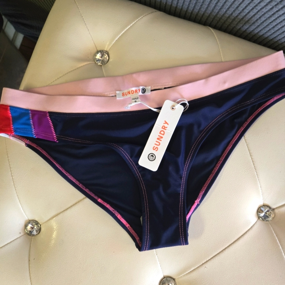 Sundry Anthropologie Sz XS  0 Colorblock Bikini Bottom. NWT!
